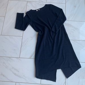 Anthropologie -Moth cozy navy dress mid calf Sz S. Cute slit detail in the back